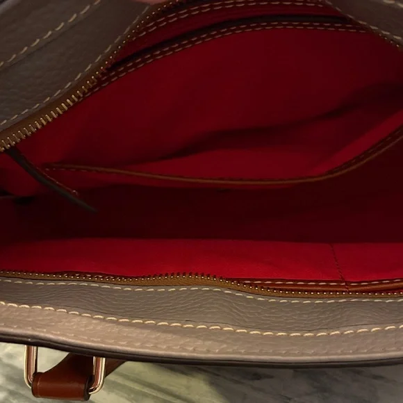 DOONEY & BOURKE  Large Leather LEISURE Shopper Tote Bag Handbag NEW GRAY - Picture 9 of 12